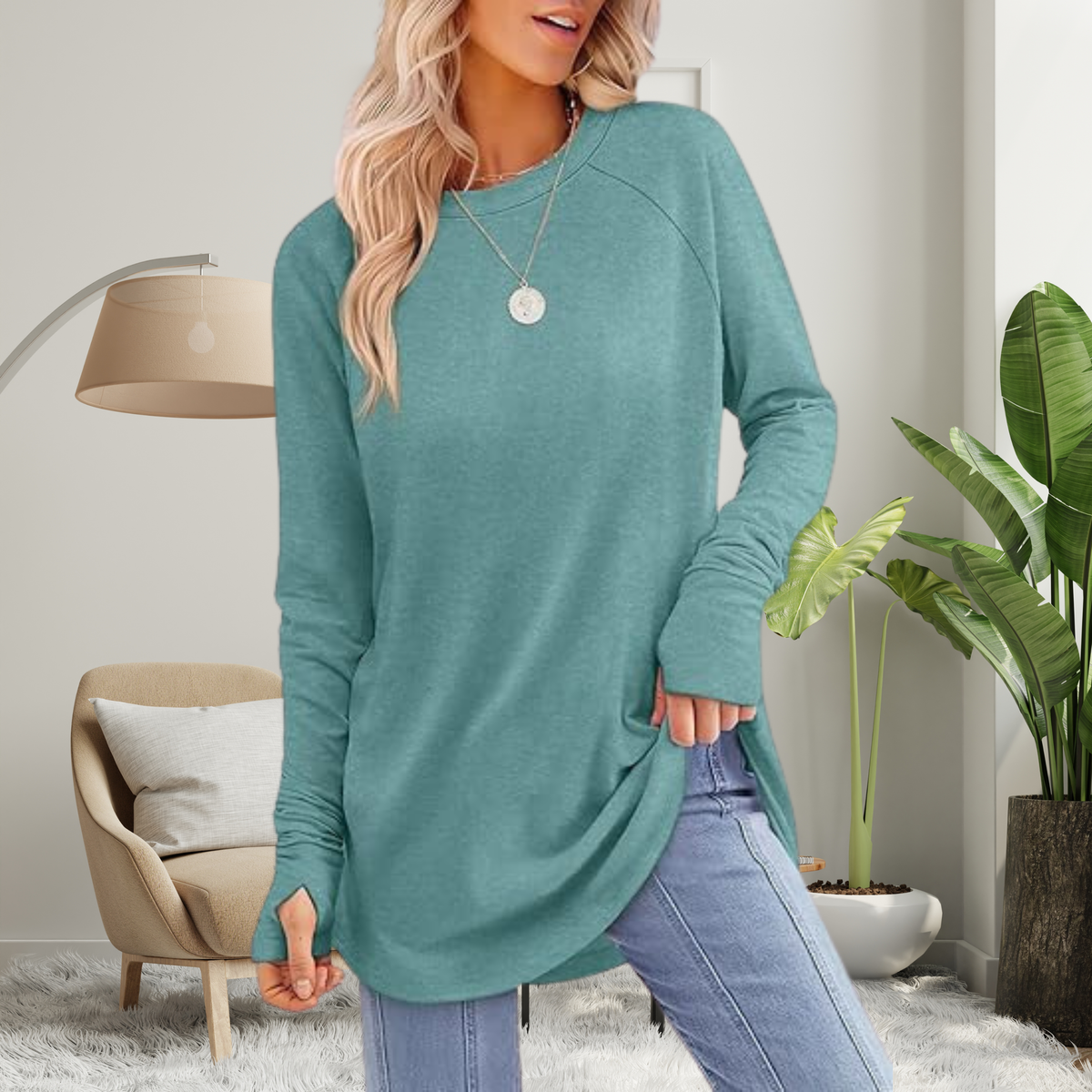 STELLAN™ - Casual Long Sleeve Thumb Hole Top