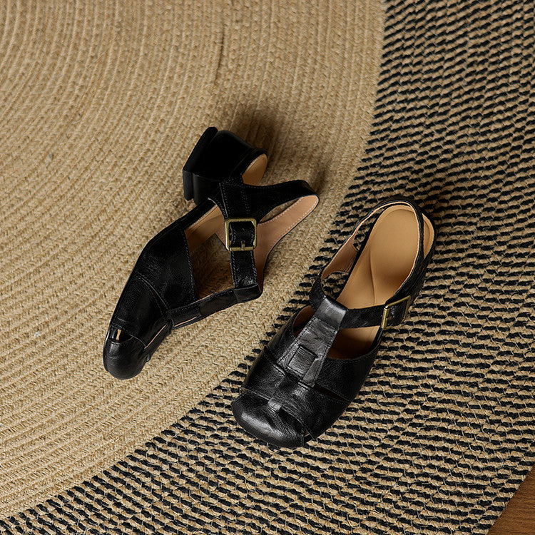 Cordelia - Woven Block Heel Sandals