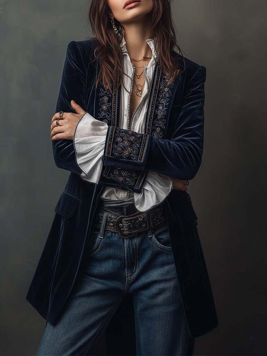 Rosamund - Embroidered Longline Jacket