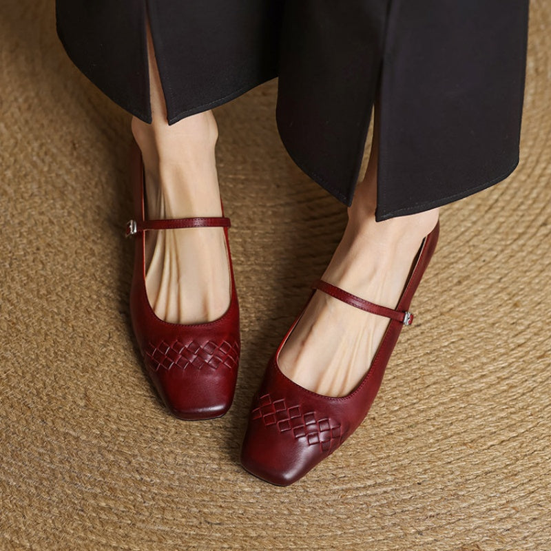 Imogen - Square Toe Mary Jane Flats