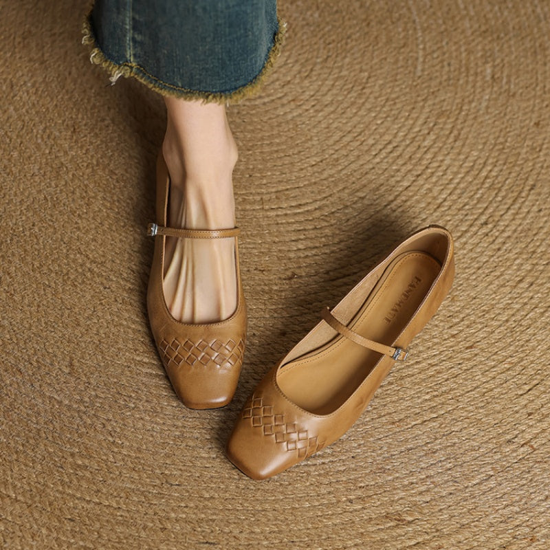 Imogen - Square Toe Mary Jane Flats