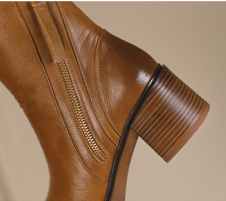 Hedda | Comfortable Block-Heel Ankle Boots with Side Zip