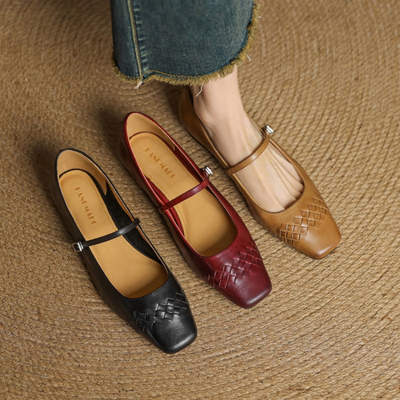 Imogen - Square Toe Mary Jane Flats