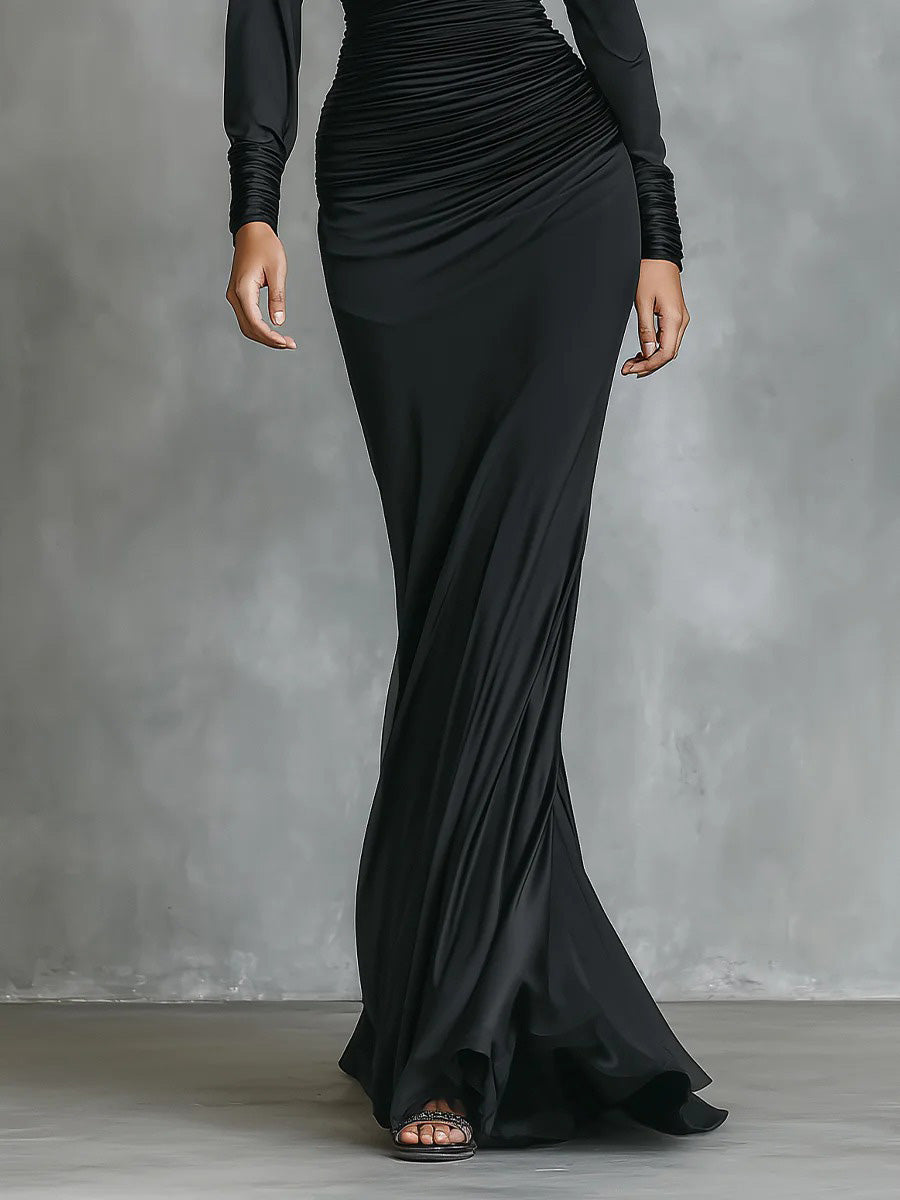 Ottilie - Asymmetric Ruched Maxi Dress