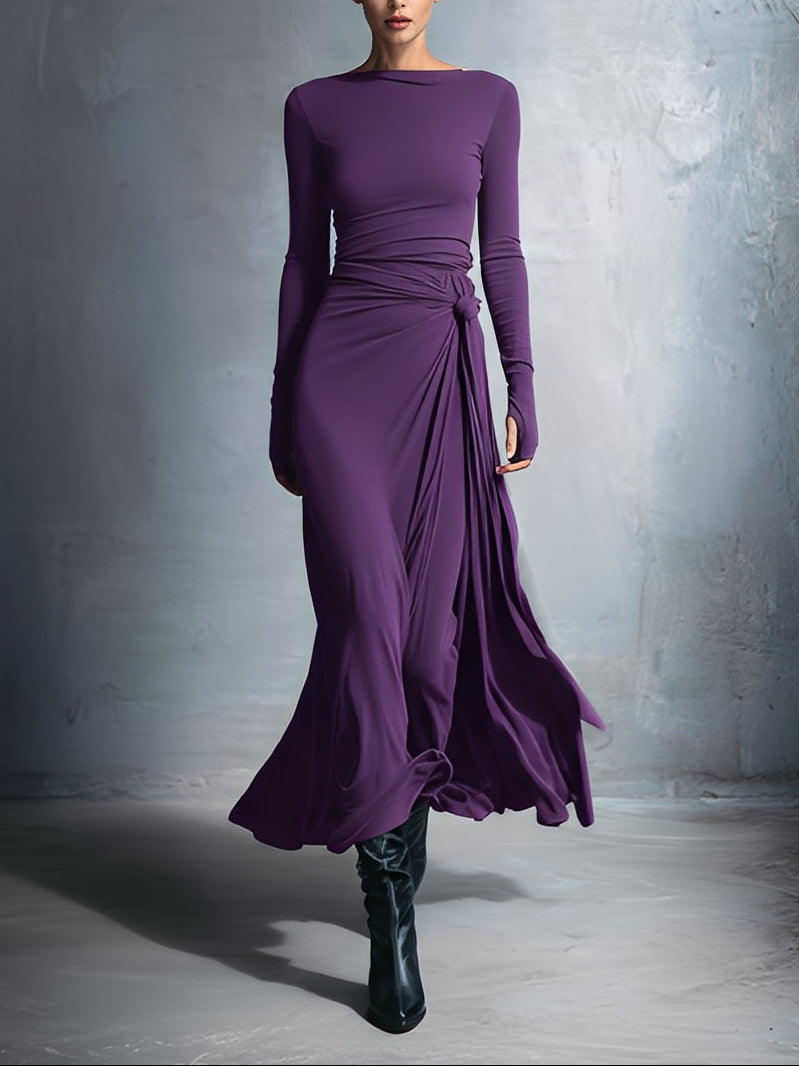 Vivienne - Draped Side-Tie Maxi Dress