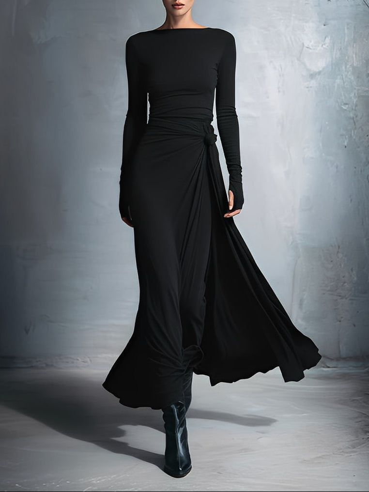 Vivienne - Draped Side-Tie Maxi Dress