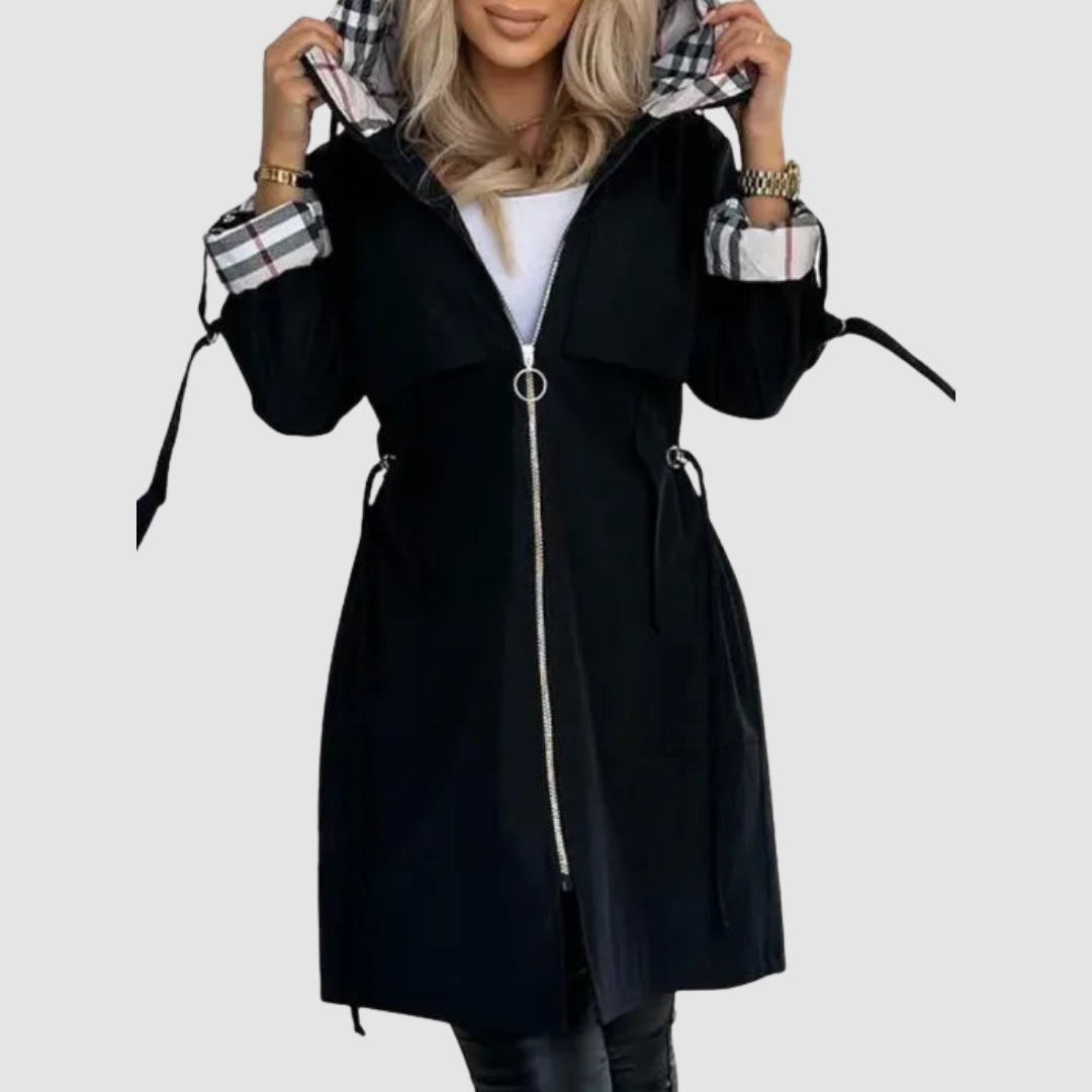 Matilda - Hooded Longline Zip-Up Coat