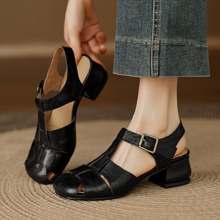 Cordelia - Woven Block Heel Sandals