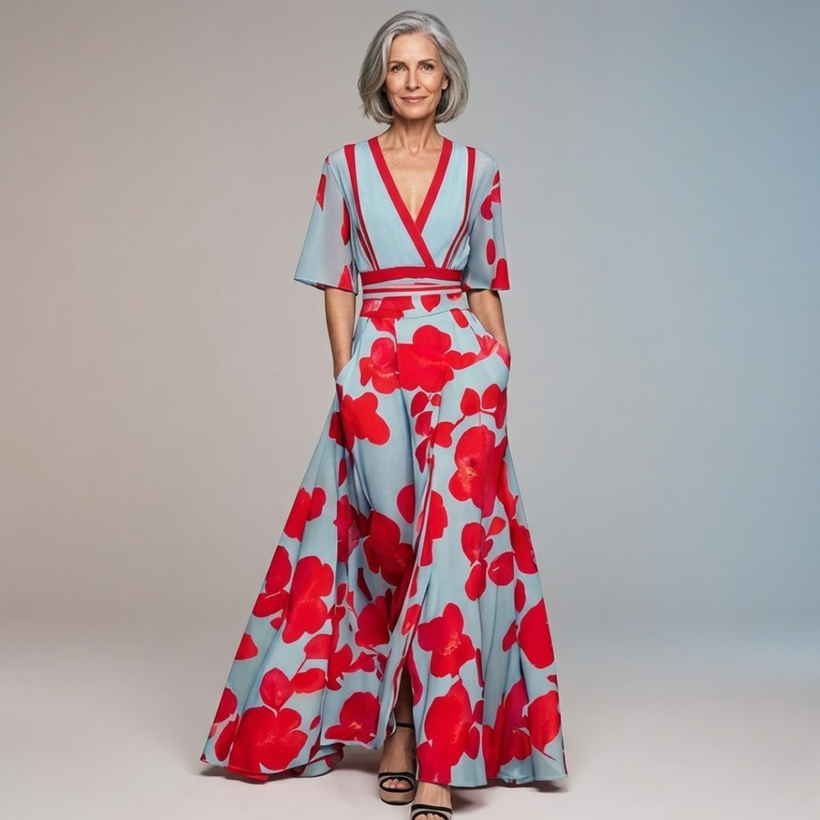Fiona - Chic Floral Long-Sleeve Dress