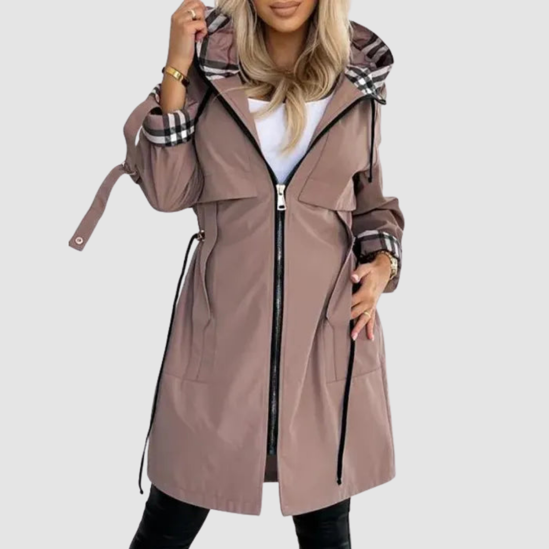 Matilda - Hooded Longline Zip-Up Coat