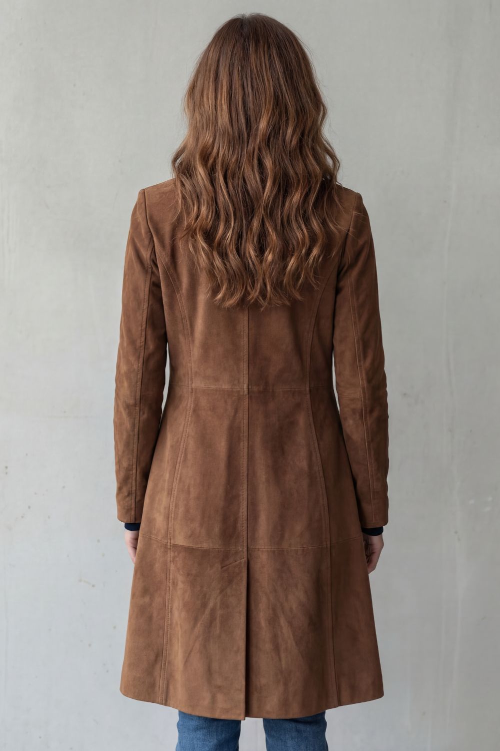 Sofia | Vintage Suede-Look Long Coat