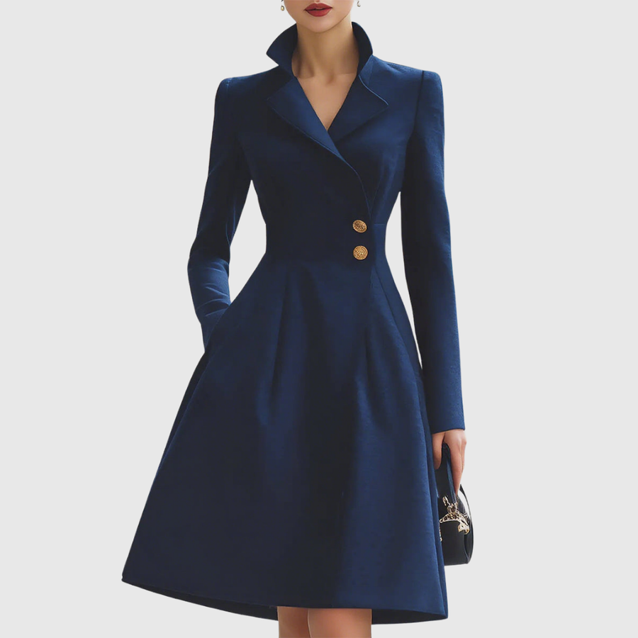 Eleanor | Navy Tailored Fit Coat Dress