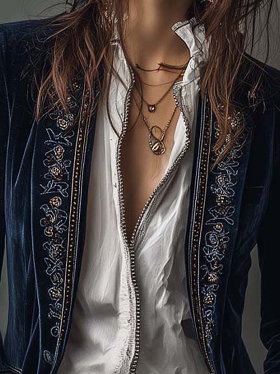 Rosamund - Embroidered Longline Jacket