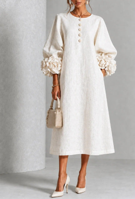 Arabella - Rose-Cuff Midi Dress