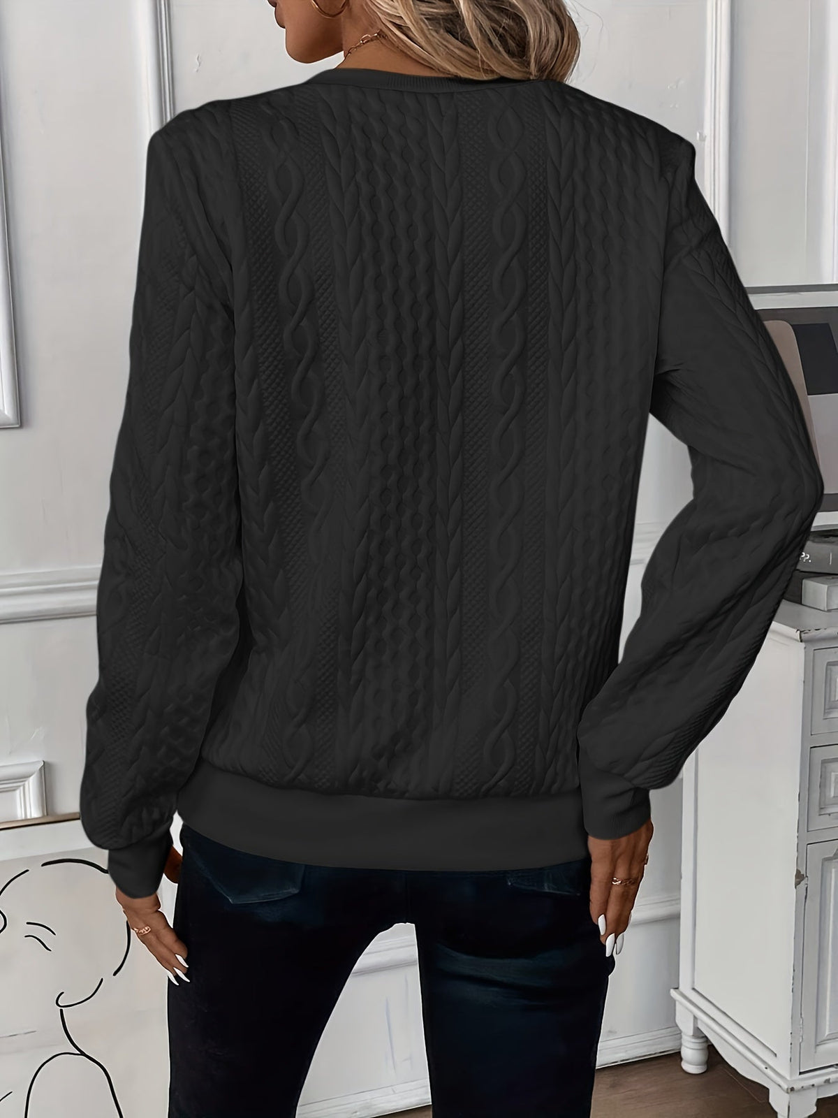 Harriet – Cable Knit Jumper with Zip