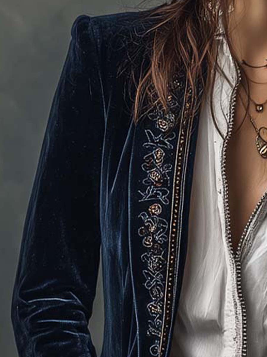 Rosamund - Embroidered Longline Jacket