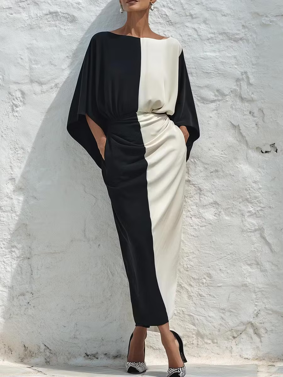 Isabella - Monochrome Colour-Block Two-Piece Set