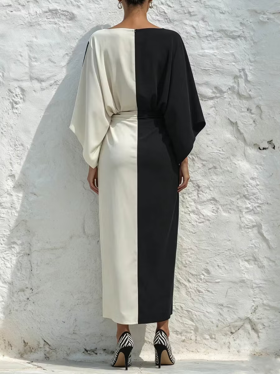 Isabella - Monochrome Colour-Block Two-Piece Set