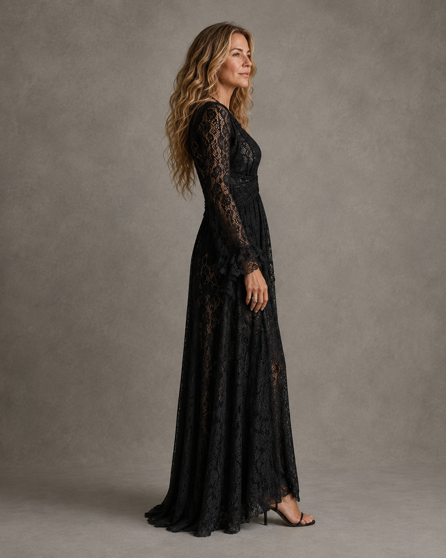 Esme - Plunging Lace Maxi Dress