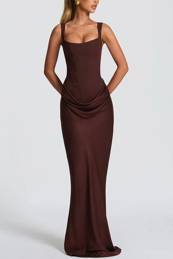 Verity - Square Neck Corset Maxi Dress