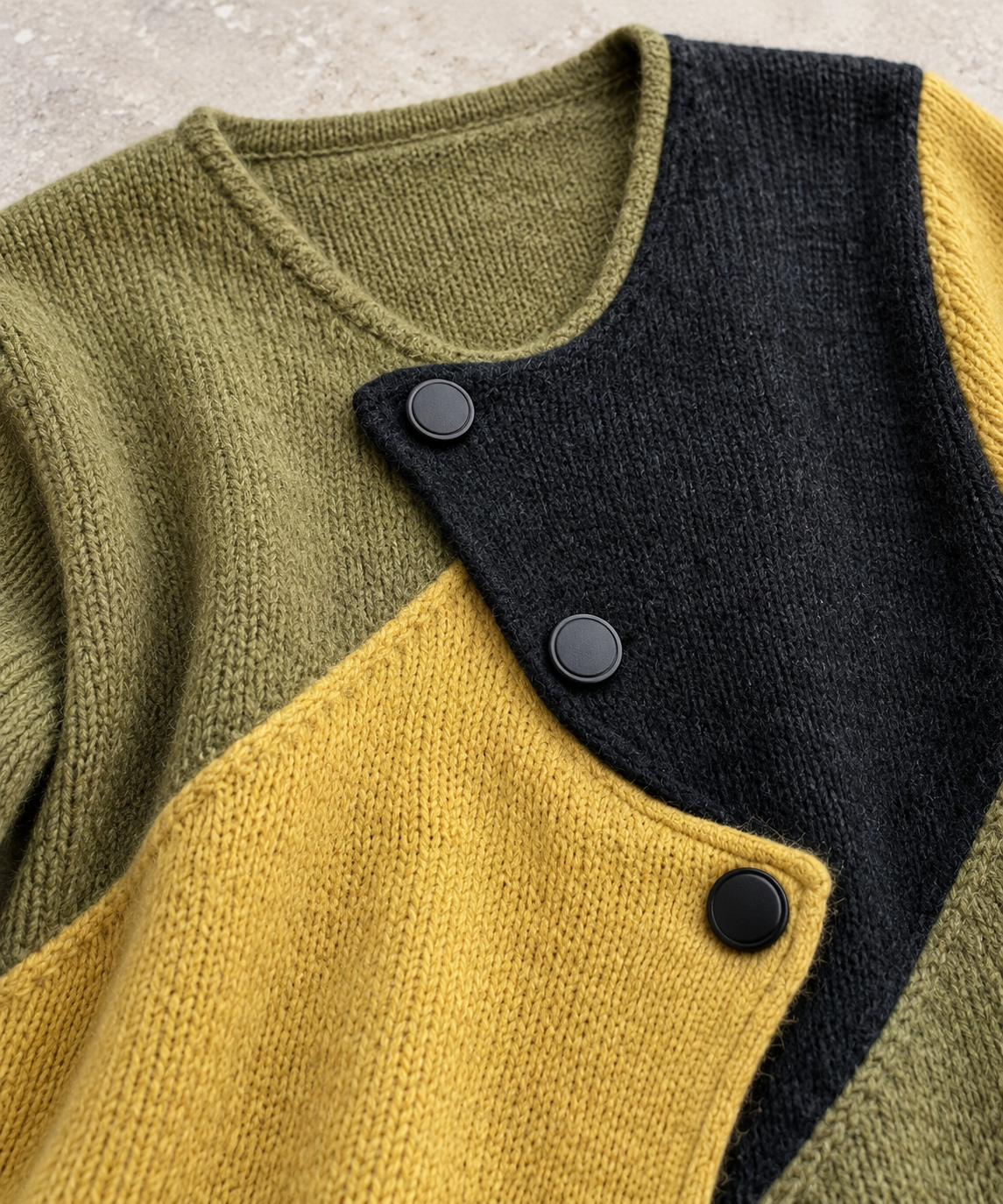 Elena | Asymmetric Colour-Block Knitted Jumper
