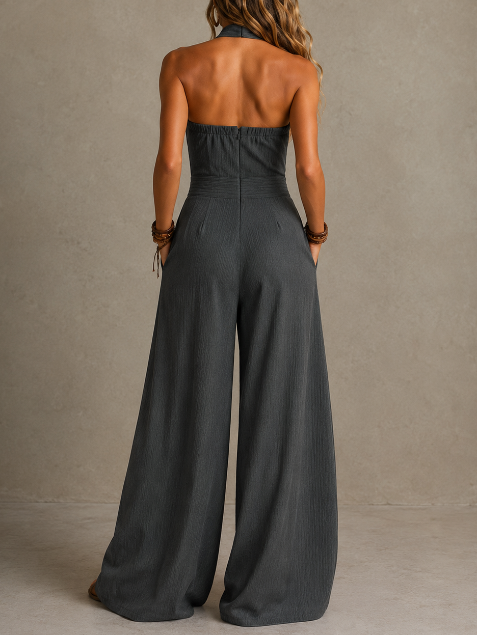 Margot - Halter Neck Wide Leg Jumpsuit
