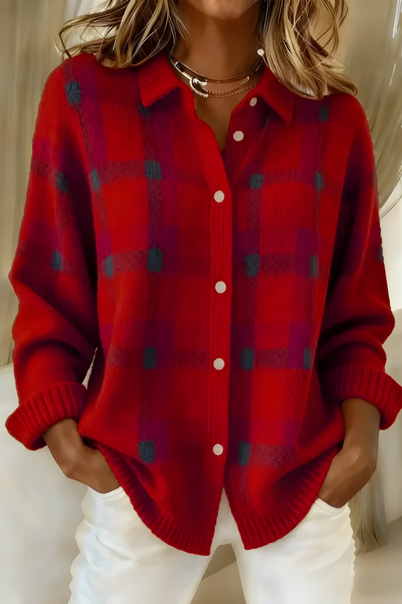 Harriet | Heritage Check Knit Cardigan
