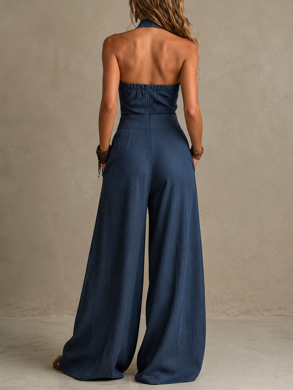 Margot - Halter Neck Wide Leg Jumpsuit