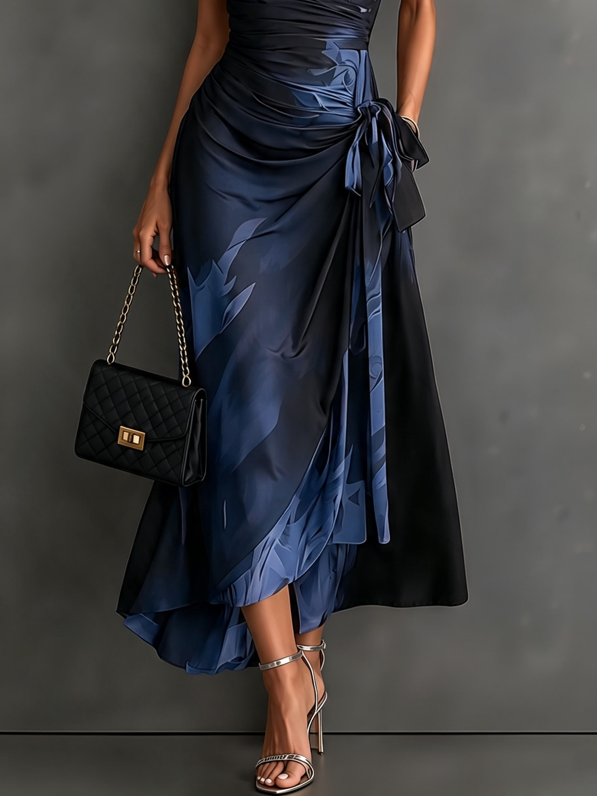 Romilly - Abstract Print Wrap Midi Dress