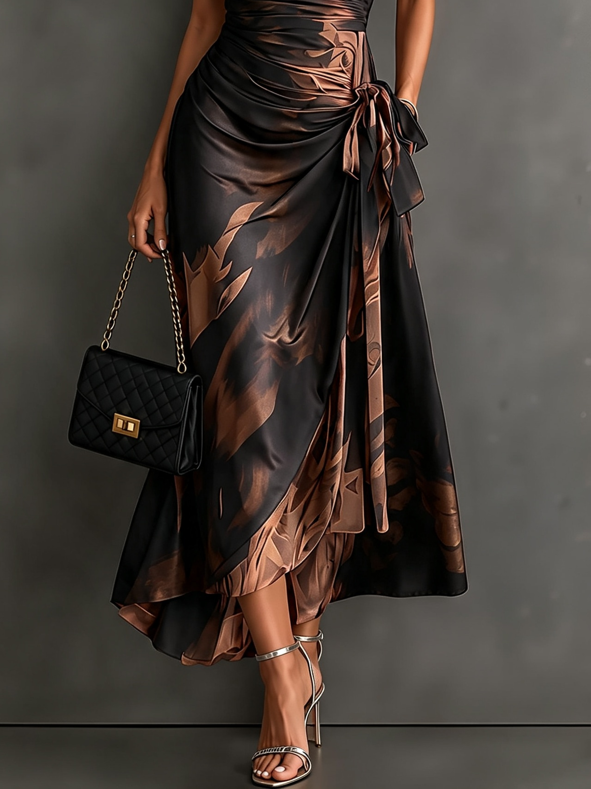 Romilly - Abstract Print Wrap Midi Dress