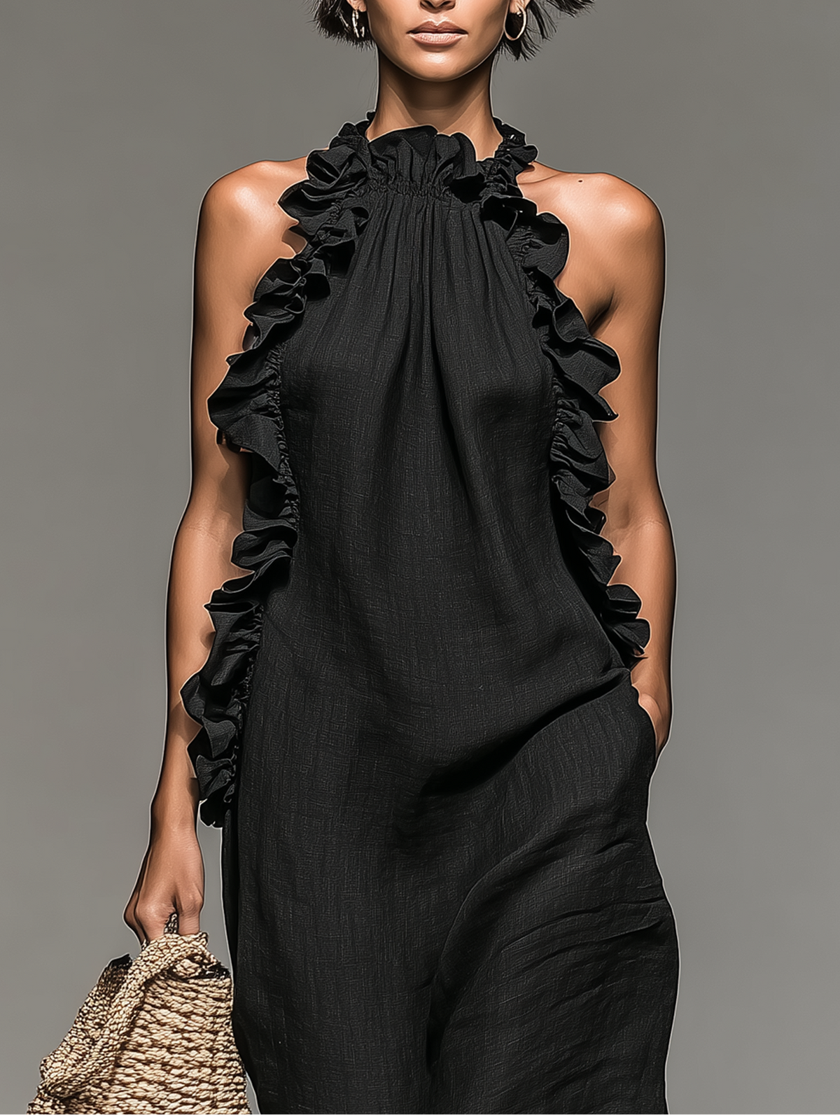 Cecilia - Ruffle Halterneck Maxi Dress