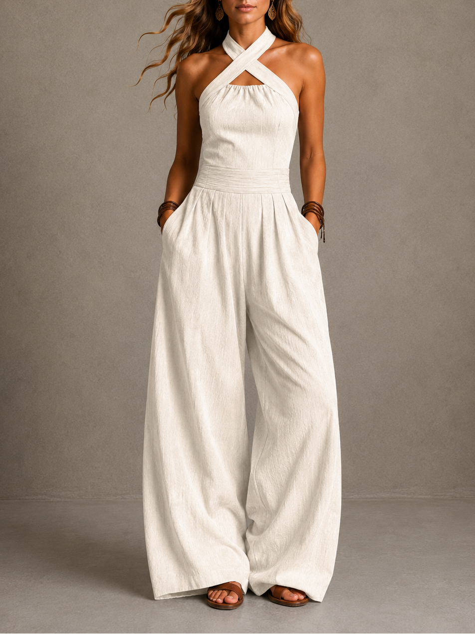 Margot - Halter Neck Wide Leg Jumpsuit