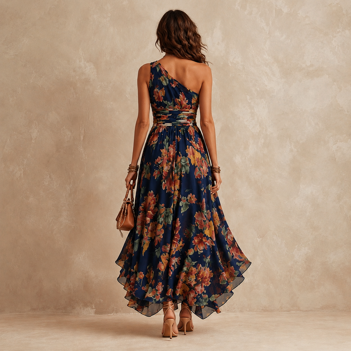 Oriana - One-Shoulder Floral Maxi Dress