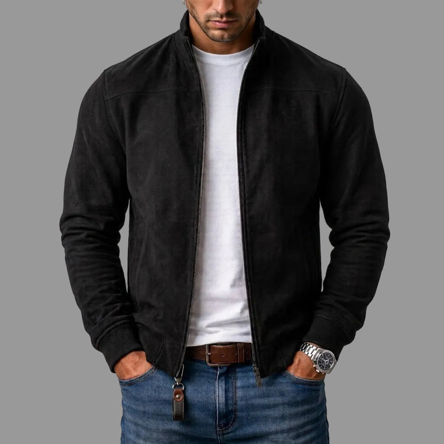 Freya - Faux Suede Bomber Jacket