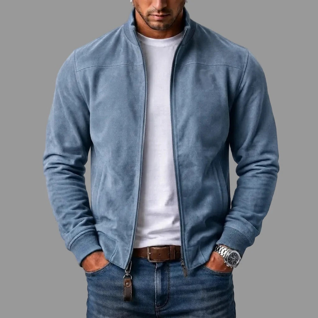 Freya - Faux Suede Bomber Jacket