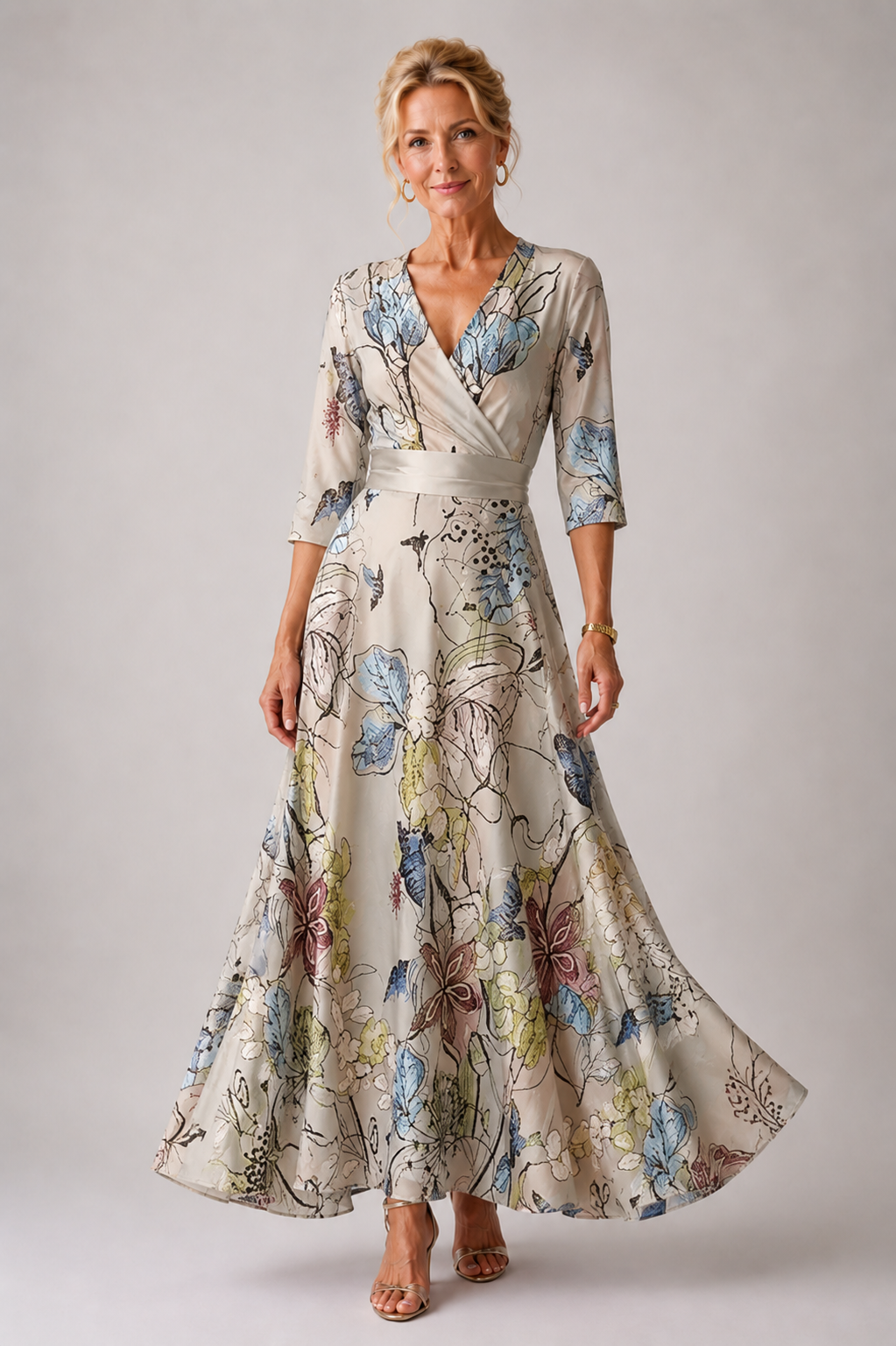 Flora - Floral Print Wrap Maxi Dress