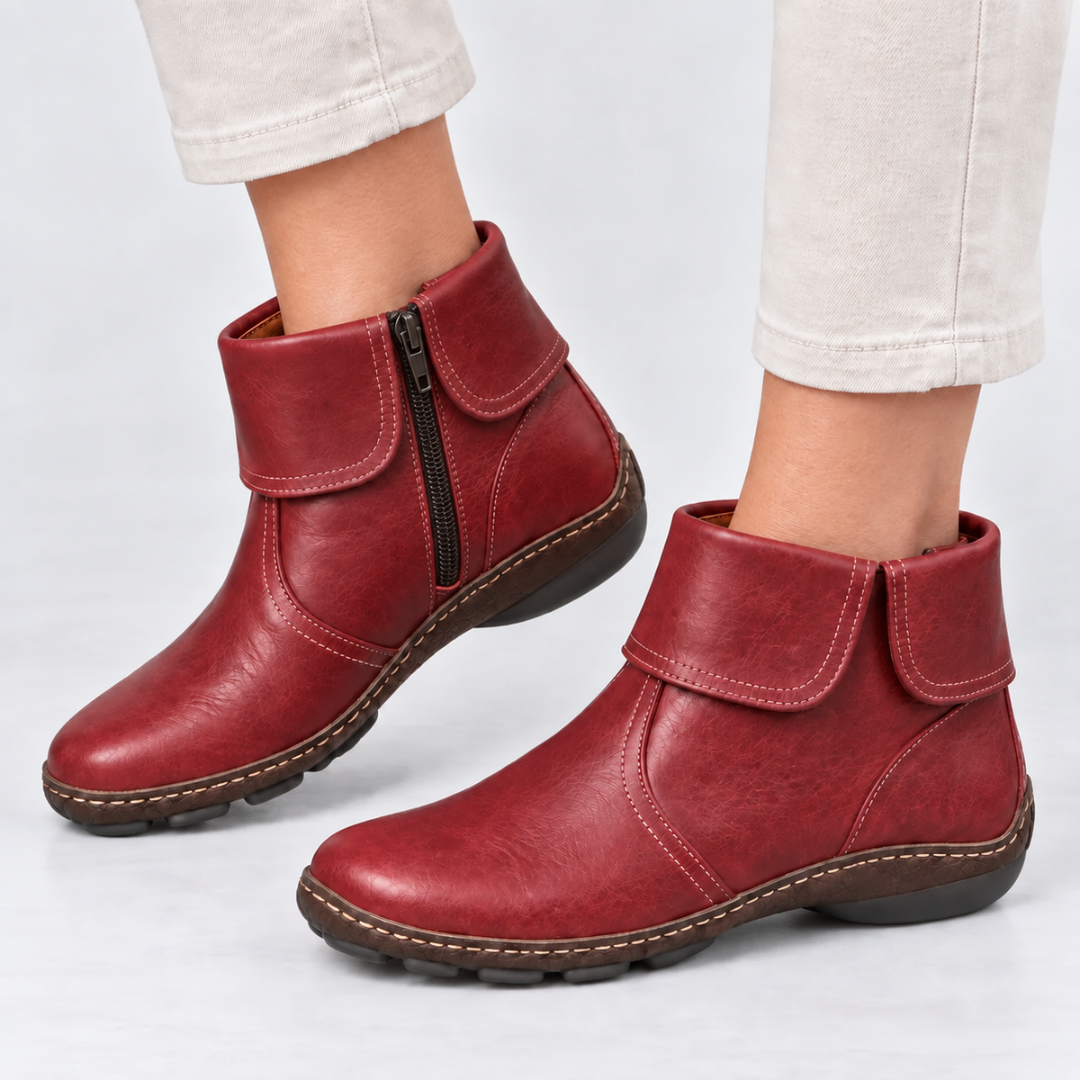 Sofie | Comfortable Zip-Up Ankle Boots