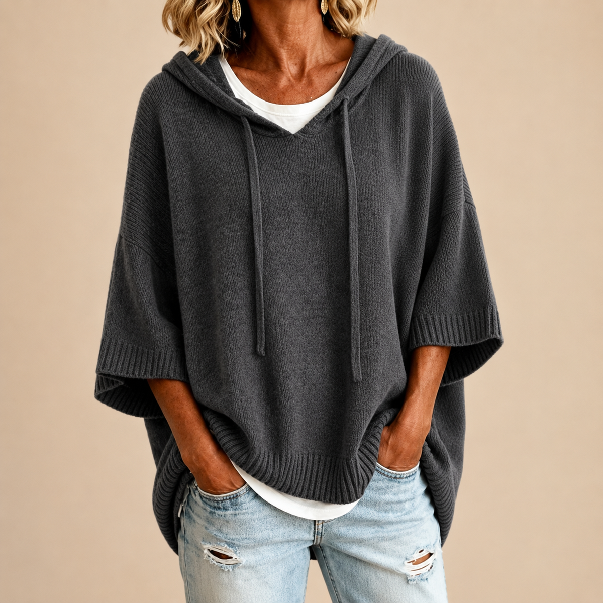 Mirella | Relaxed Hooded Poncho