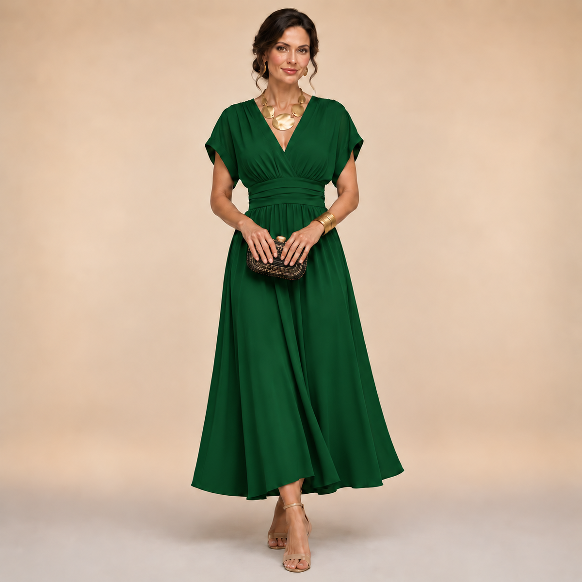 Genevieve - Wrap Front Midi Dress