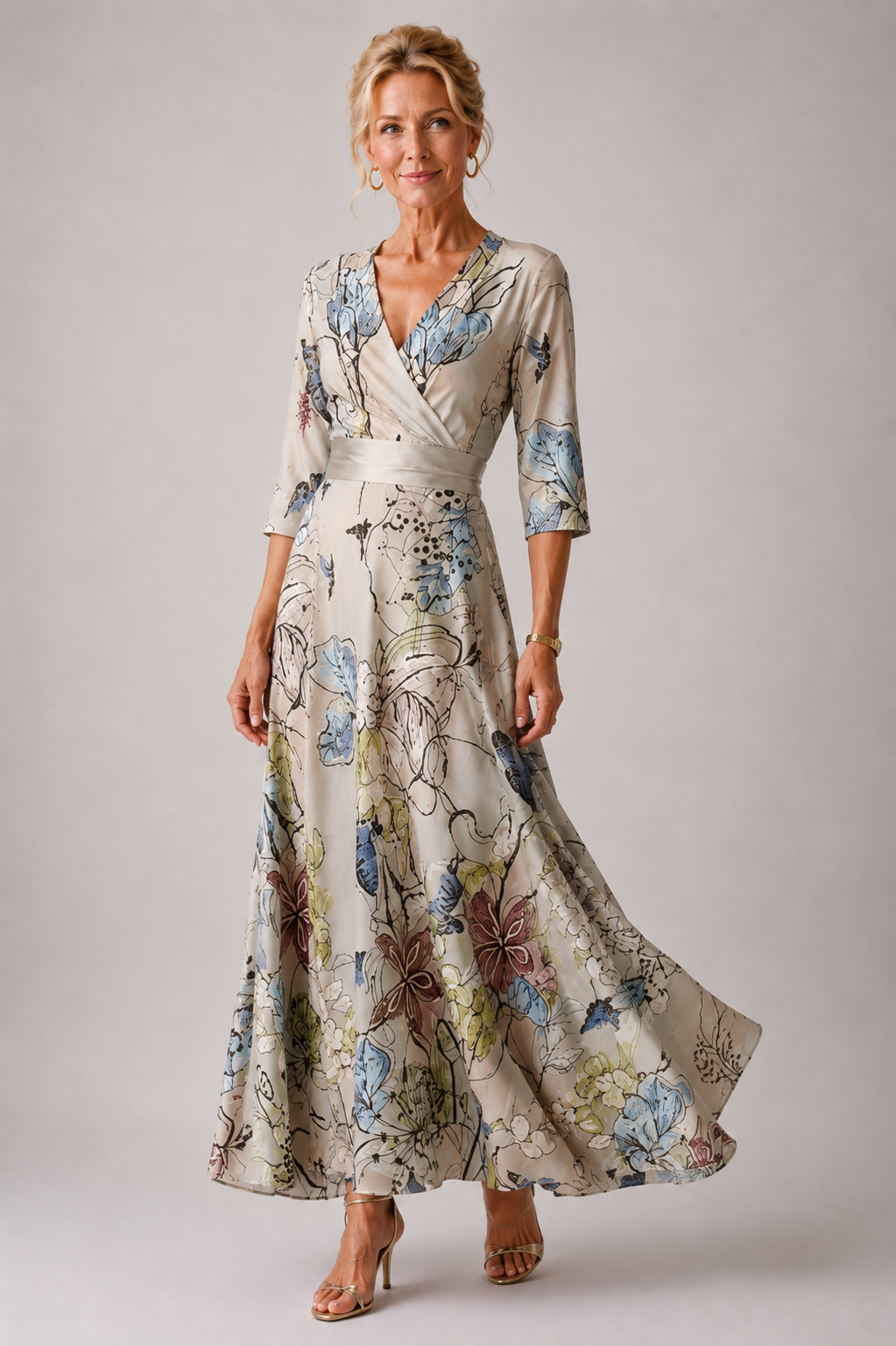 Flora - Floral Print Wrap Maxi Dress