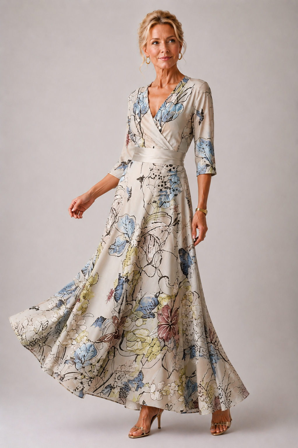 Flora - Floral Print Wrap Maxi Dress