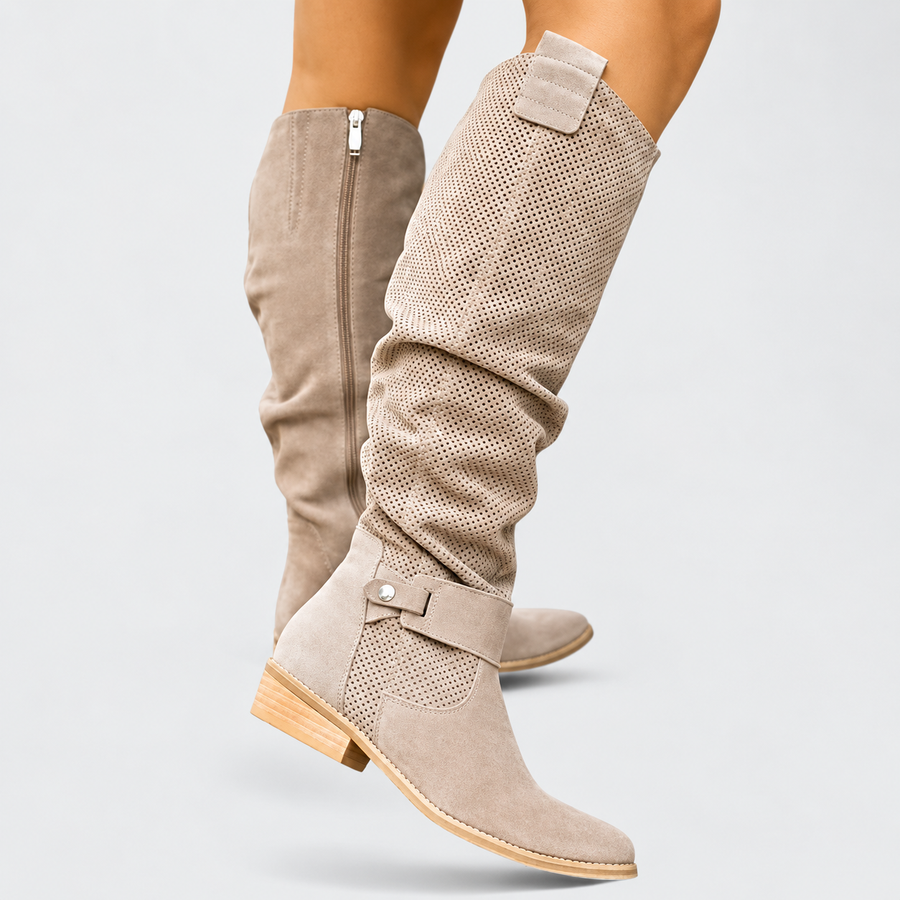 Anna | Comfortable Suede-Look Western Boots