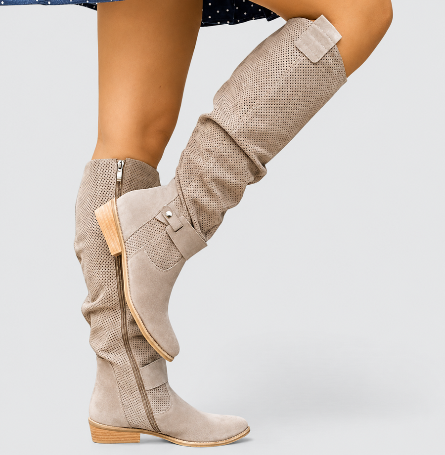 Anna | Comfortable Suede-Look Western Boots