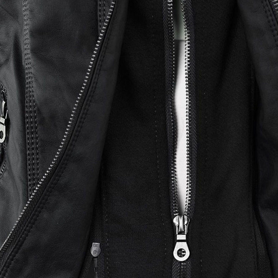 Cordelia - Elegant Hooded Biker Jacket