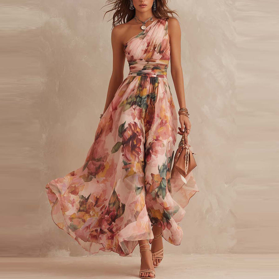 Eloise - One-Shoulder Floral Maxi Dress