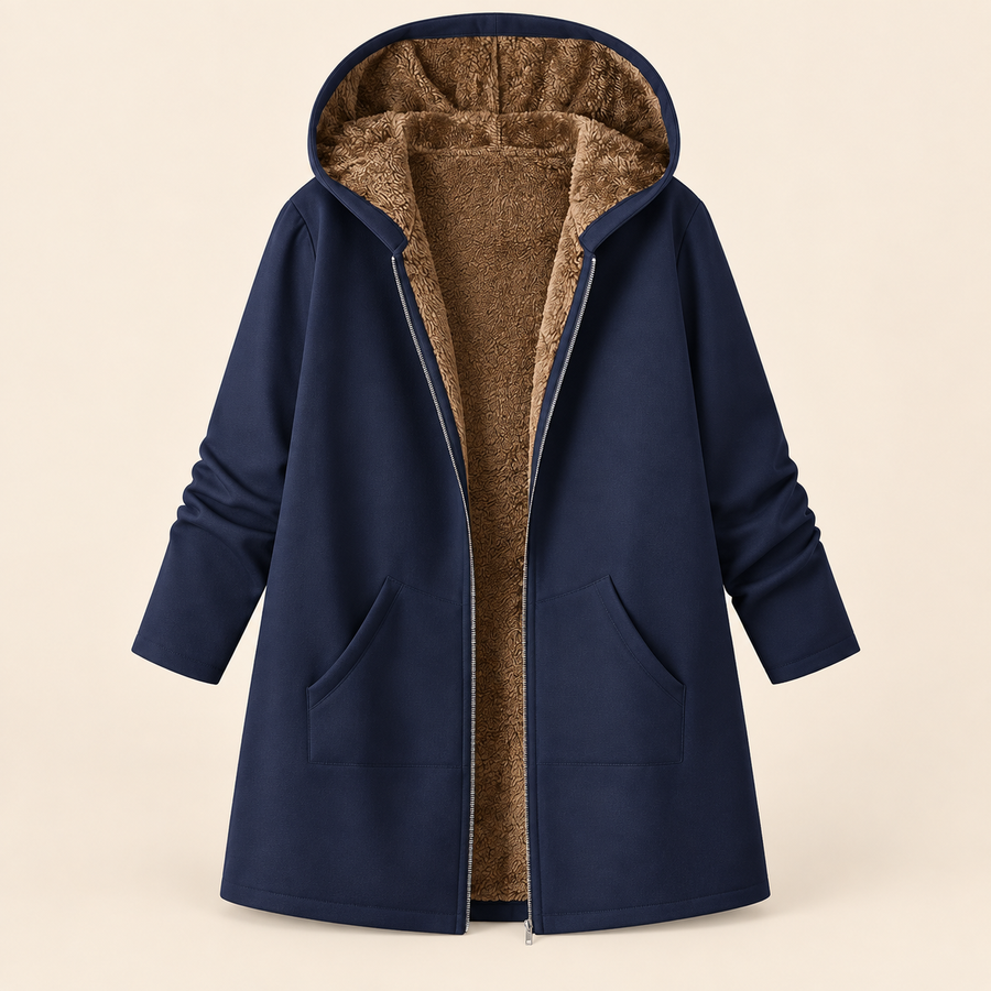 Evelyn | Warm Sherpa-Lined Hooded Coat