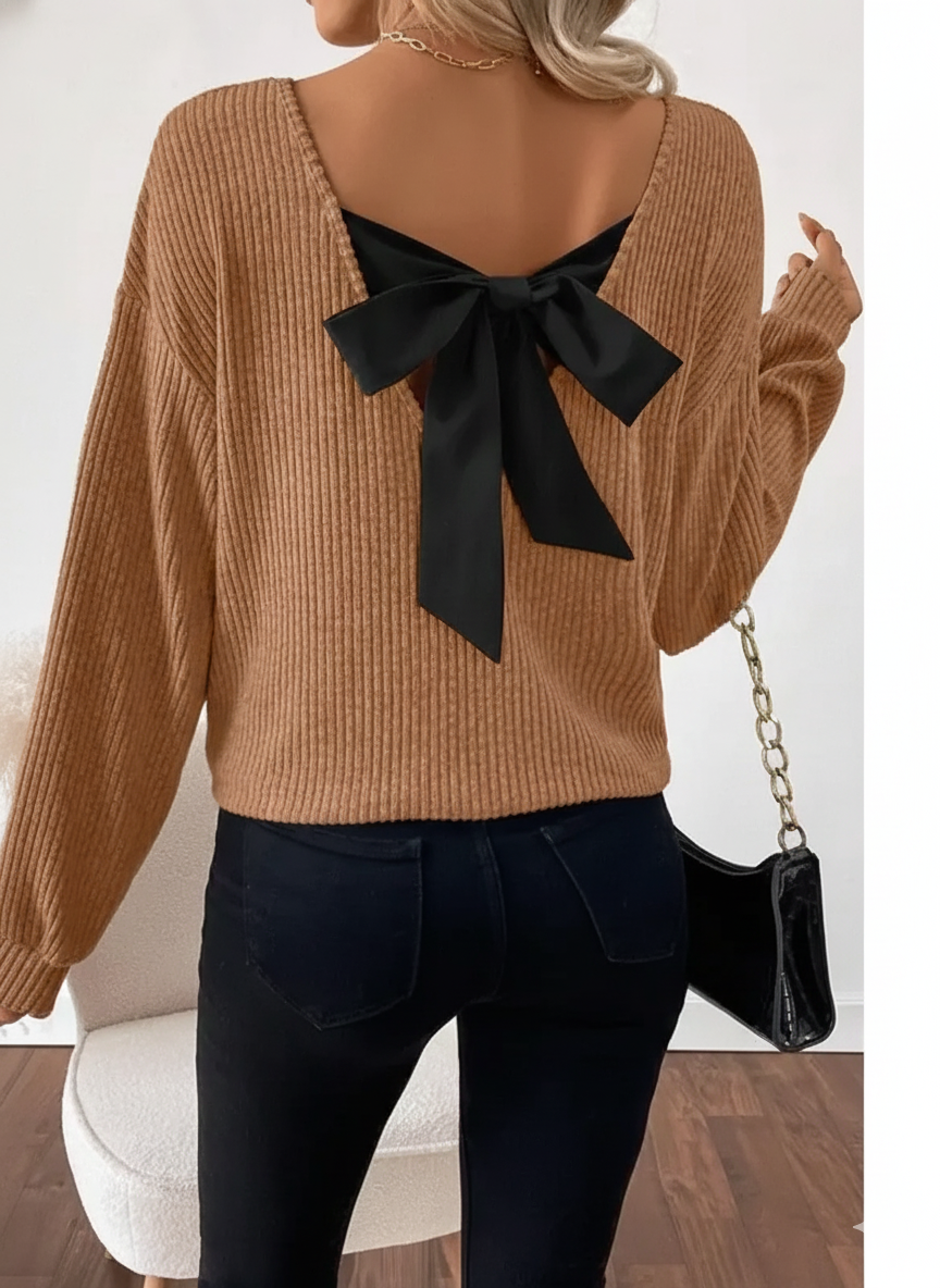 TAYLOR™ - Women's Casual Loose Fit T-Shirt Back Bow Design