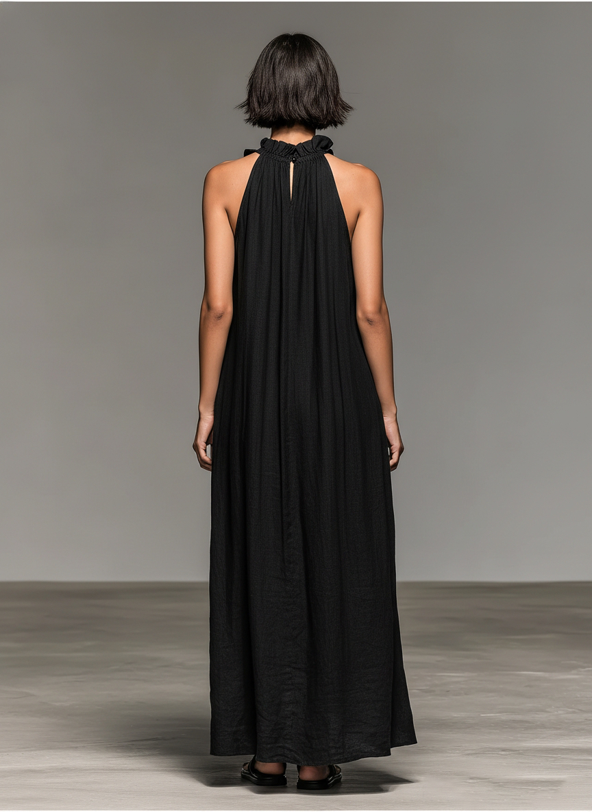 Cecilia - Ruffle Halterneck Maxi Dress