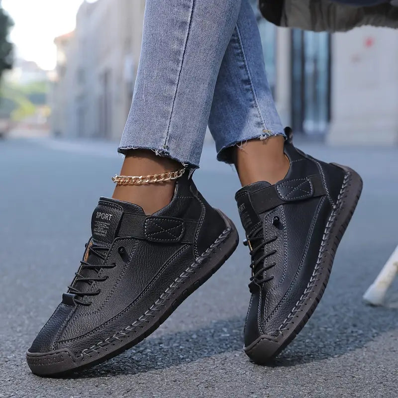 Harriet - Navy Lace-Up Trainers