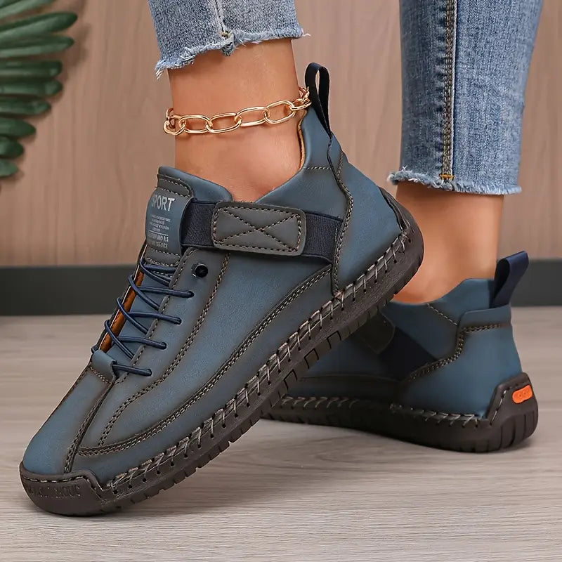 Harriet - Navy Lace-Up Trainers